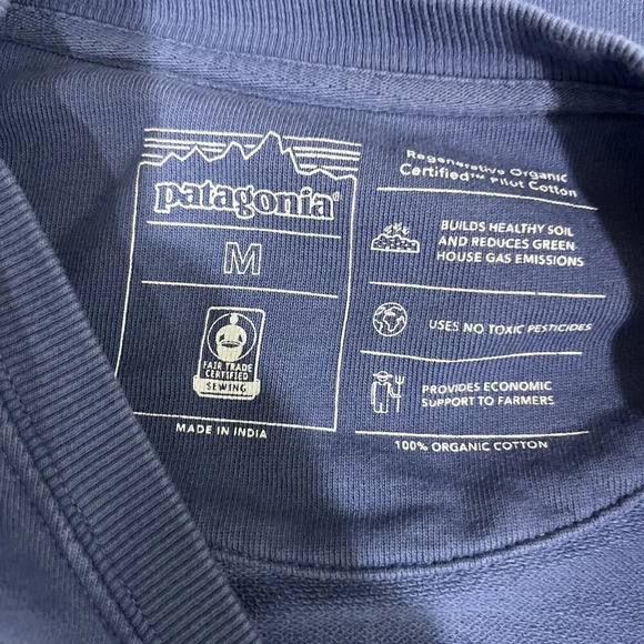 Patagonia Sweatshirt Womens M Blue Regenerative Organic Cotton Crew Neck Relaxed - Picture 4 of 5